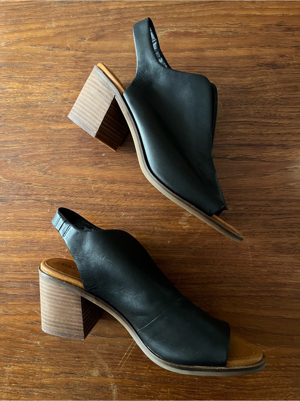 Women’s Black Open-Toe Slingback Block Heel Sandals
